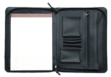 Black Leather Lefty Padfolios