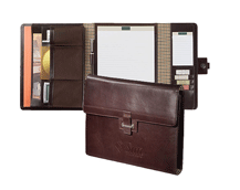 Mahogany Executive Leather Padfolio Gift Set