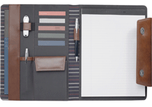Saddle Locking Leather Padfolio Inside